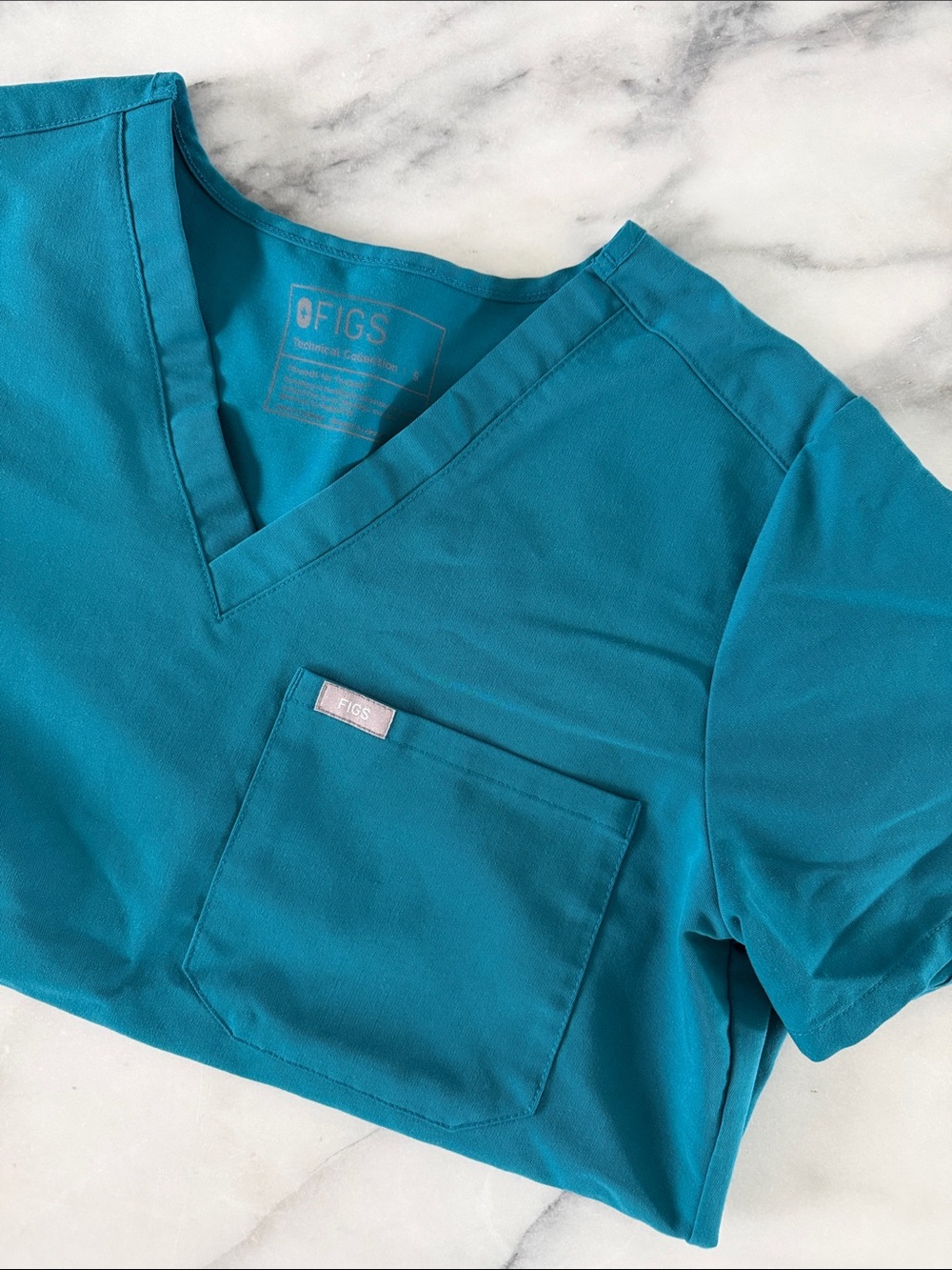 Figs Women’s Scrubs V-Neck Top in Teal Blue